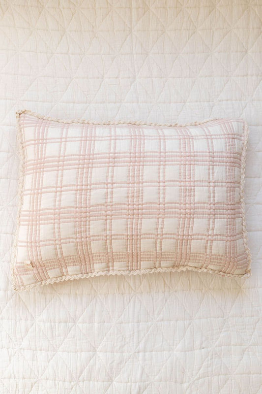 New Grain French Plaid Pillow Sham - Petal