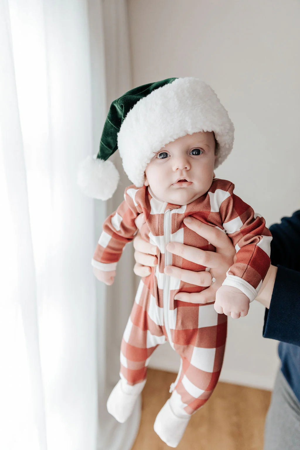 Bencer and Hazelnut Red Gingham Zipsuit