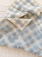 New Grain French Plaid Baby Quilt - Powder