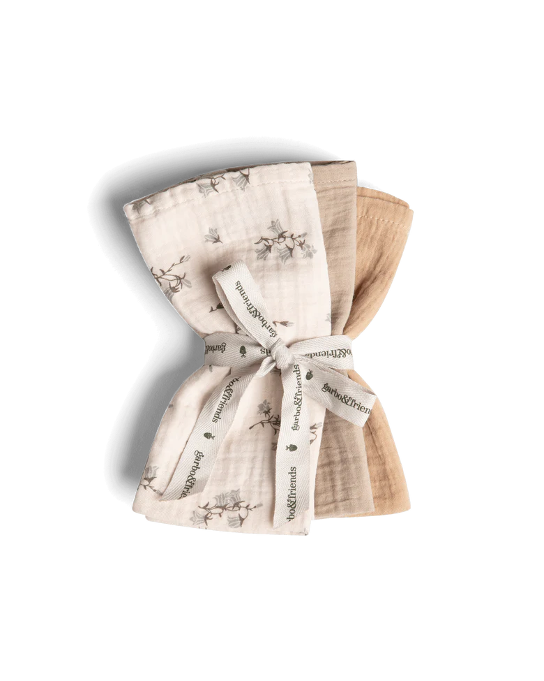 Garbo & Friends Bluebell Muslin Burp Cloths (3 pack)