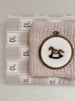 Bebe Organic Mauve Rocking Horse / Petal Bedding Set