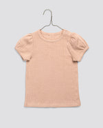 Little Cotton Clothes Pointelle T-shirt in Powder