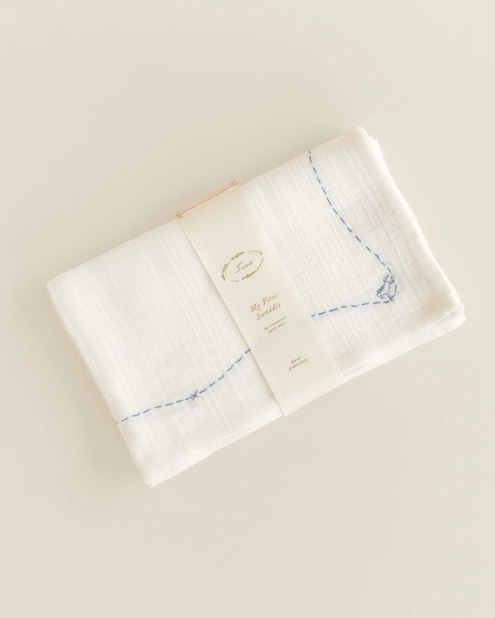 ferne baby Embroidered Swaddle - Rocking Horse