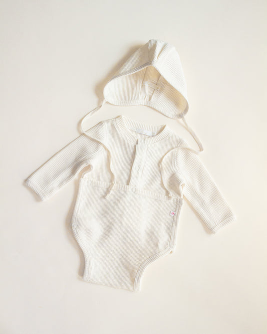 ferne baby My First Flap Onesie - Ecru