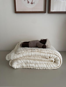 Organic Gauze Cotton DOUBLE Blanket in COCONUT CREAM