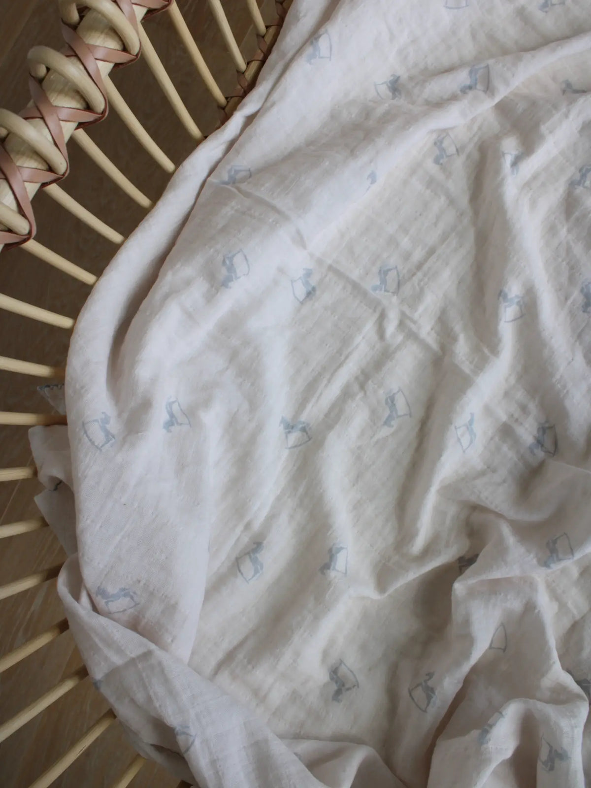 Little Threads Little Blue Rocker Muslin Blanket