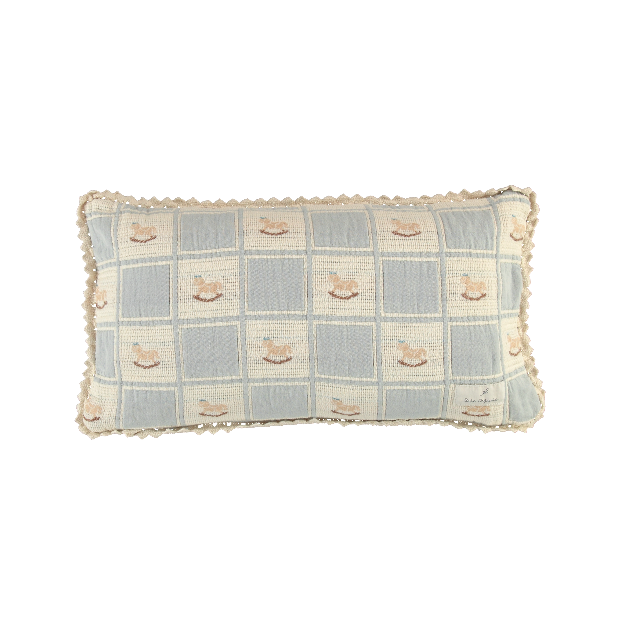 Bebe Organic Rocking Horse Patchwork Blue Pillowcase Mini