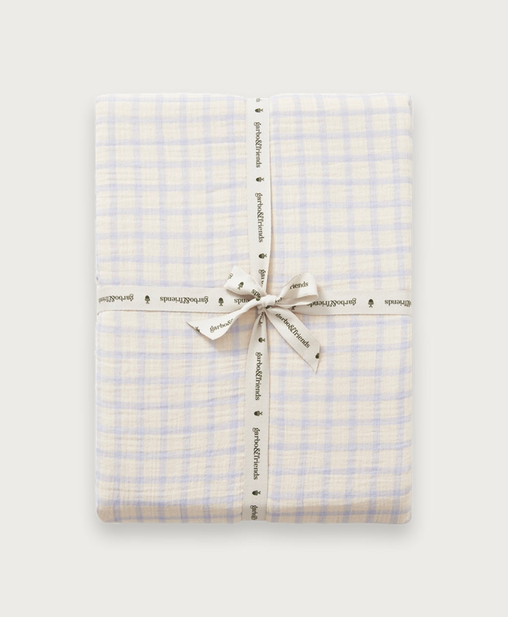 Garbo & Friends Gingham Sky Blue Muslin Fitted Cot Sheet