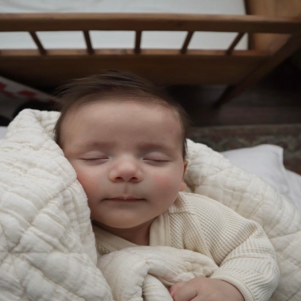 New Grain Quilted Crib Blanket in Natural