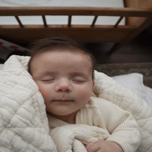 New Grain Quilted Crib Blanket in Natural