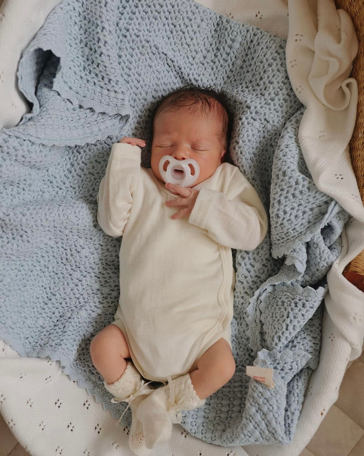 Mini Lila Organic Merino Wool & Silk Crossover Bodysuit