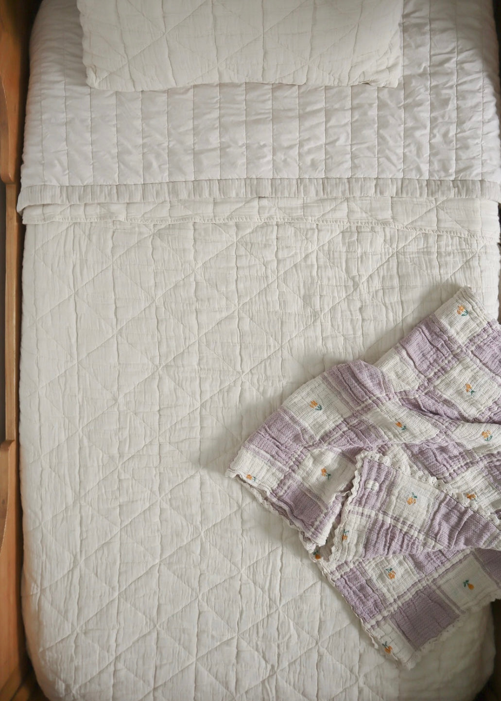 New Grain Quilted Twin Blanket in Natural
