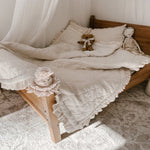 Quilted Blanket in Cream Muslin with Ruffles PRE ORDER