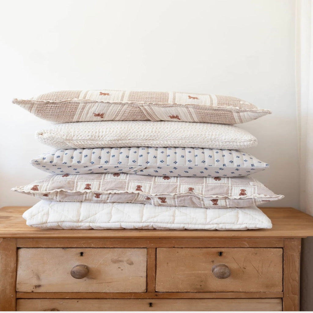 New Grain Cosy Waffle Pillowcase in Milk