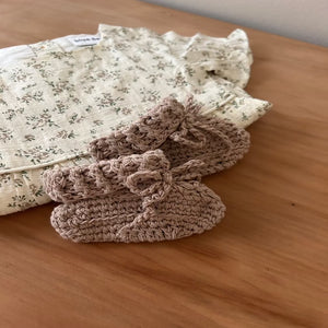 Organic Cotton Booties in Sand