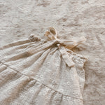 Embroidered Muslin Dress in Oat