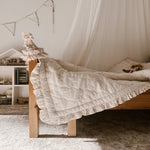 Quilted Blanket in Cream Muslin with Ruffles PRE ORDER