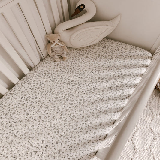 Blue Daisy Wares Fitted Cot Sheet in Darling Buds Floral