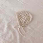 Genevieve Heirloom Knit Bonnet in Cream PRE ORDER