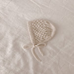 Genevieve Heirloom Knit Bonnet in Cream