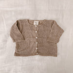 Organic Cotton Knit Cardigan in Sand