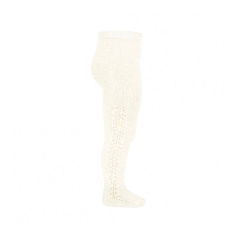 Condor Tights with side open lacework in Cava (beige)