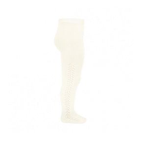 Condor Tights with side open lacework in Cava (beige)