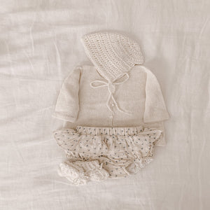 Organic Cotton Knit Cardigan in Cream