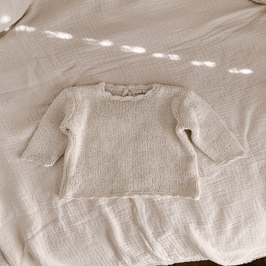 The Scallop Edge Sweater in Blue