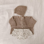 Organic Cotton Knit Cardigan in Sand